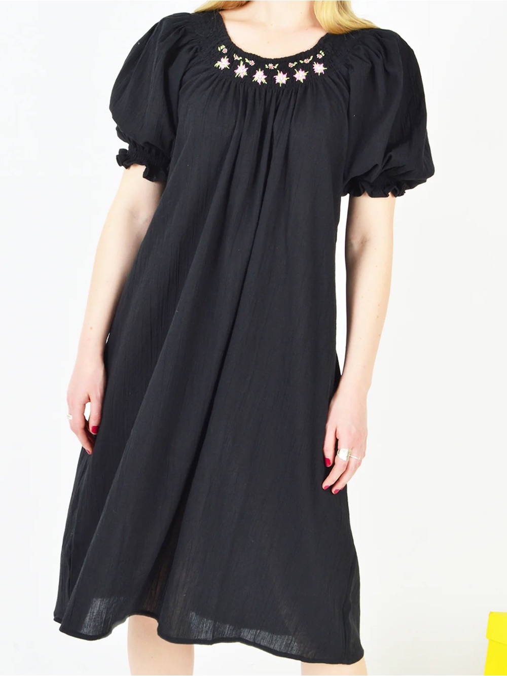 Tach Clothing Traviata Hand Embroidered Dress 100% Cotton Size M